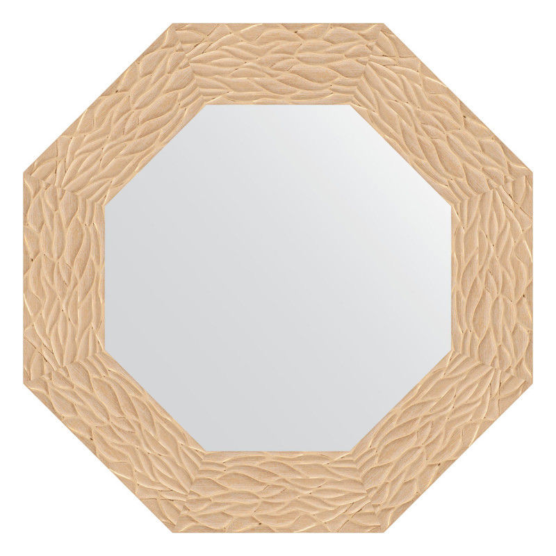 Зеркало в багетной раме - золотые дюны 71х71см Evoform Octagon BY 7349