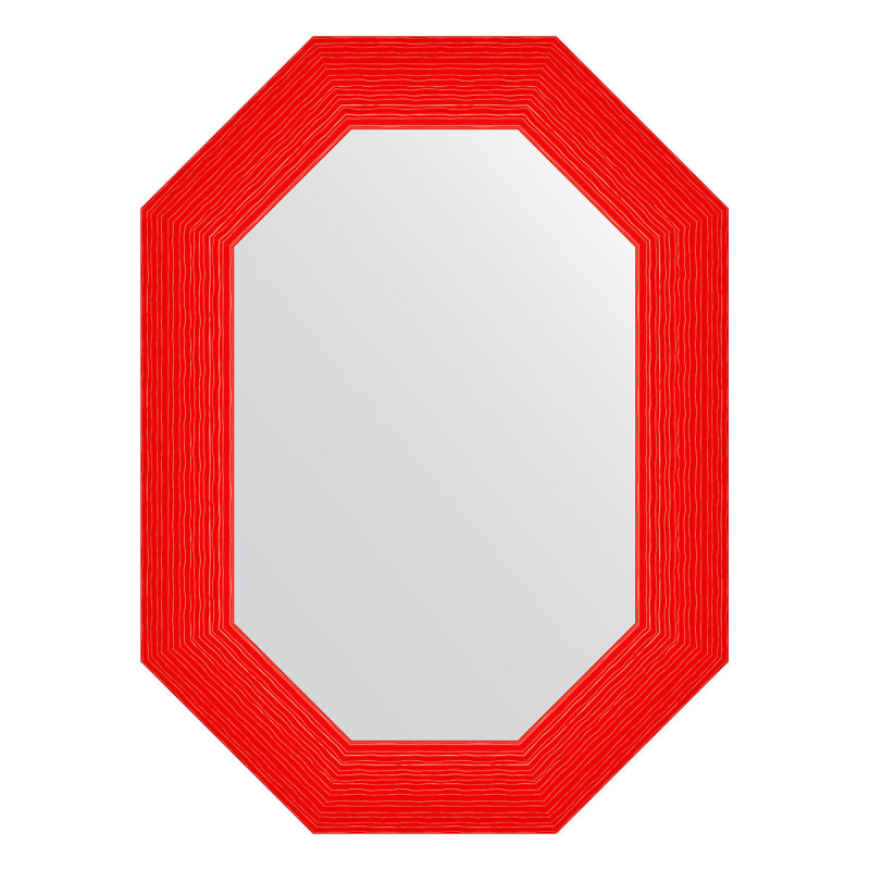 Зеркало в багетной раме - красная волна 56х76см Evoform Octagon BY 7297