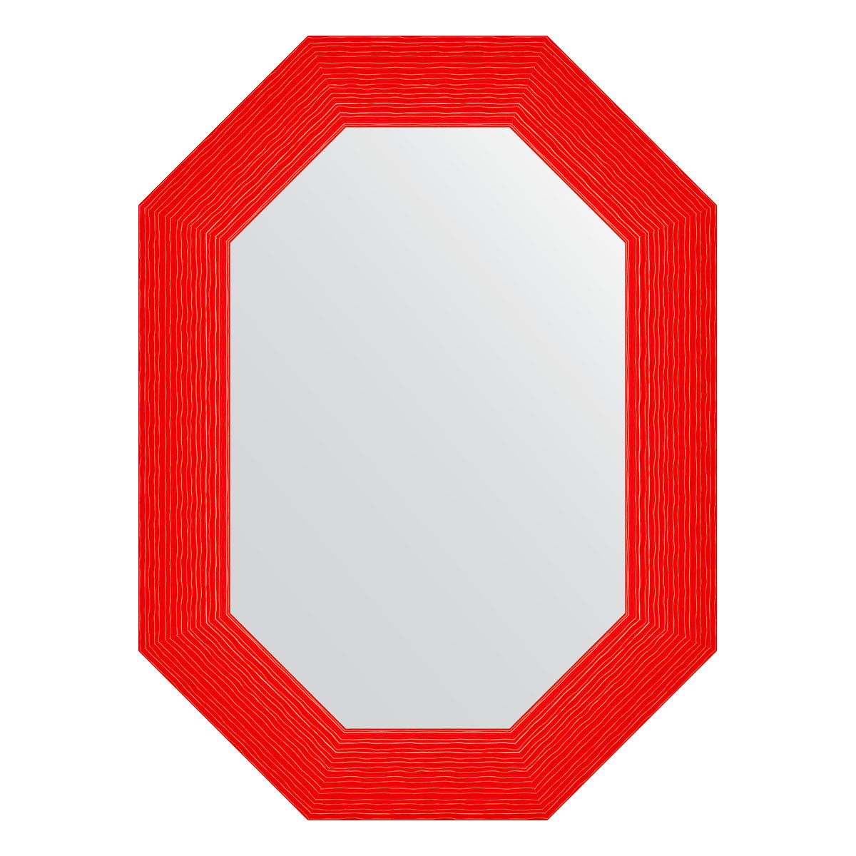 Зеркало в багетной раме - красная волна 56х76см Evoform Octagon BY 7297