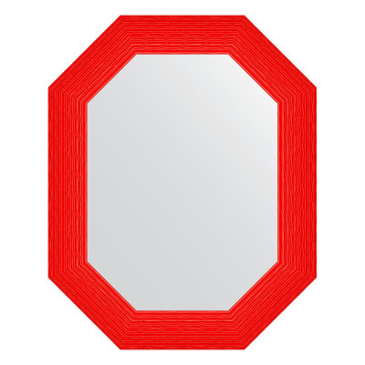 Зеркало в багетной раме - красная волна 61х76см Evoform Octagon BY 7298