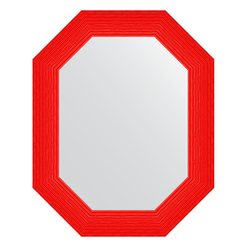 Зеркало в багетной раме - красная волна 61х76см Evoform Octagon BY 7298
