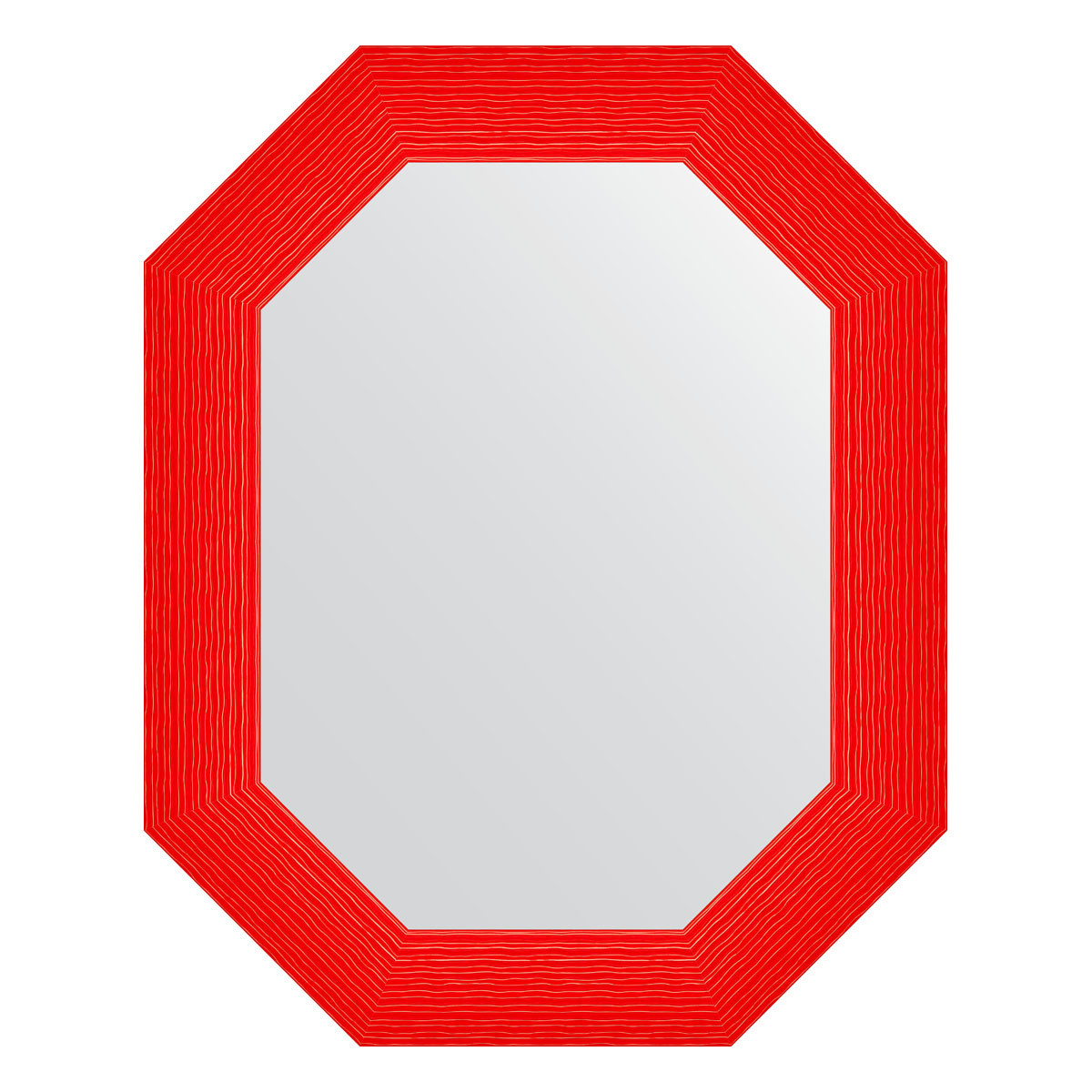 Зеркало в багетной раме - красная волна 61х76см Evoform Octagon BY 7298