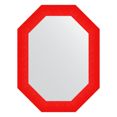 Зеркало в багетной раме - красная волна 66х86см Evoform Octagon BY 7299