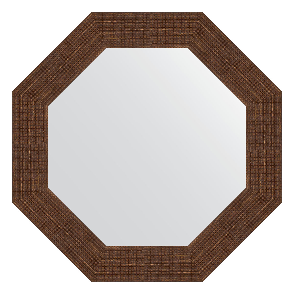 Зеркало в багетной раме - мозаика античная медь 73х73см Evoform Octagon BY 3741