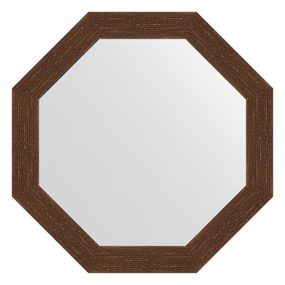Зеркало в багетной раме - мозаика античная медь 67х67см Evoform Octagon BY 7305