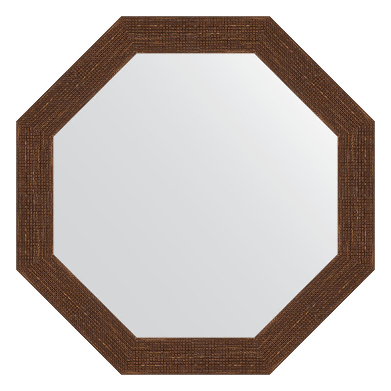 Зеркало в багетной раме - мозаика античная медь 67х67см Evoform Octagon BY 7305