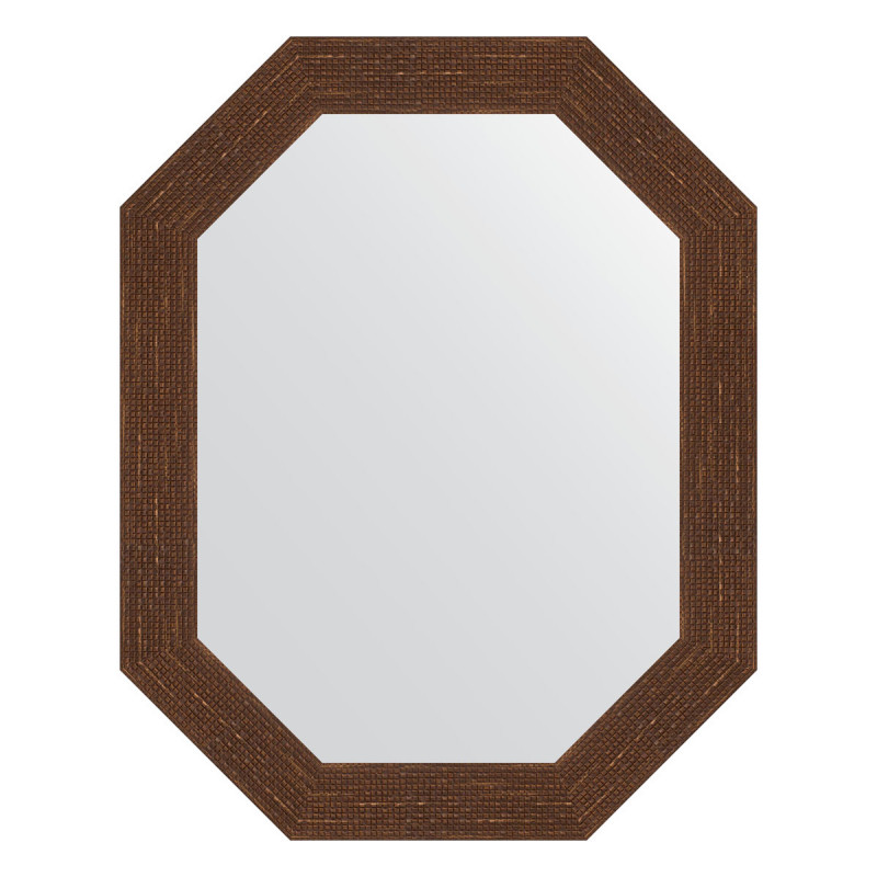 Зеркало в багетной раме - мозаика античная медь 57х72см Evoform Octagon BY 7090