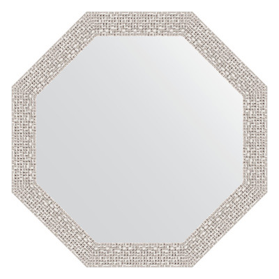 Зеркало в багетной раме - мозаика хром 58х58см Evoform Octagon BY 3680