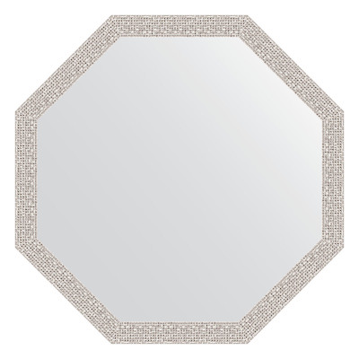 Зеркало в багетной раме - мозаика хром 68х68см Evoform Octagon BY 3681