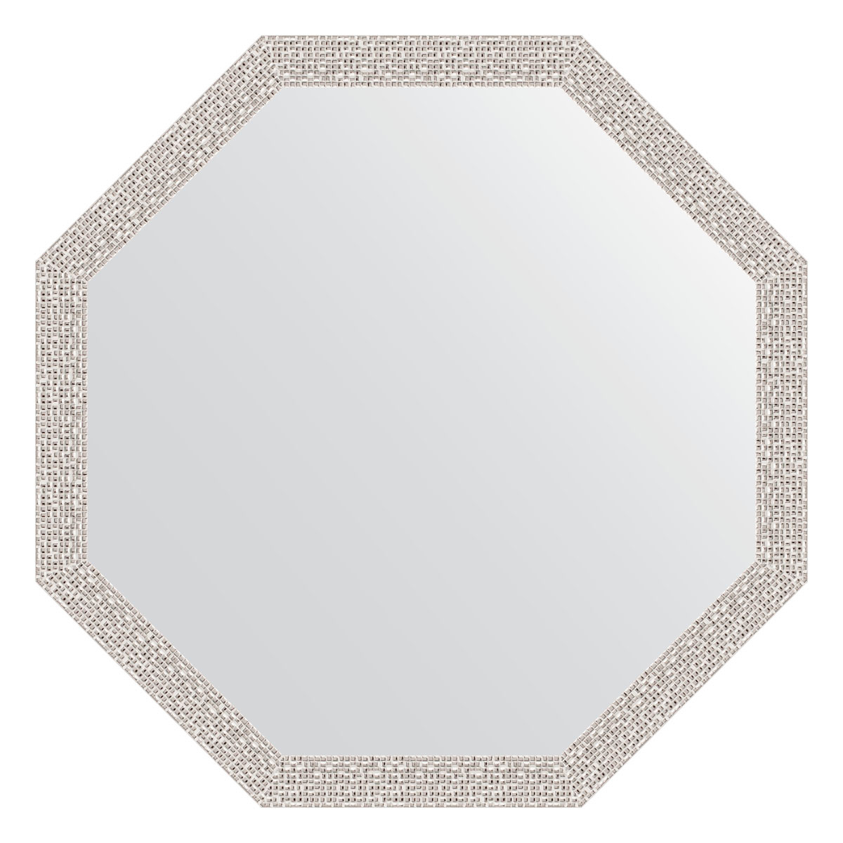 Зеркало в багетной раме - мозаика хром 68х68см Evoform Octagon BY 3681