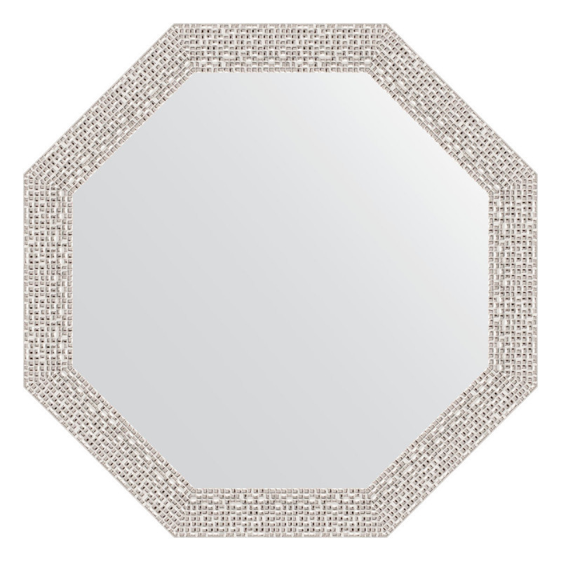 Зеркало в багетной раме - мозаика хром 53х53см Evoform Octagon BY 3957