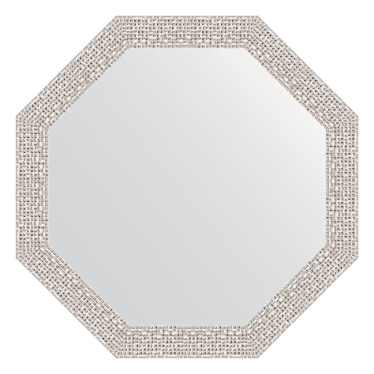 Зеркало в багетной раме - мозаика хром 63х63см Evoform Octagon BY 3958