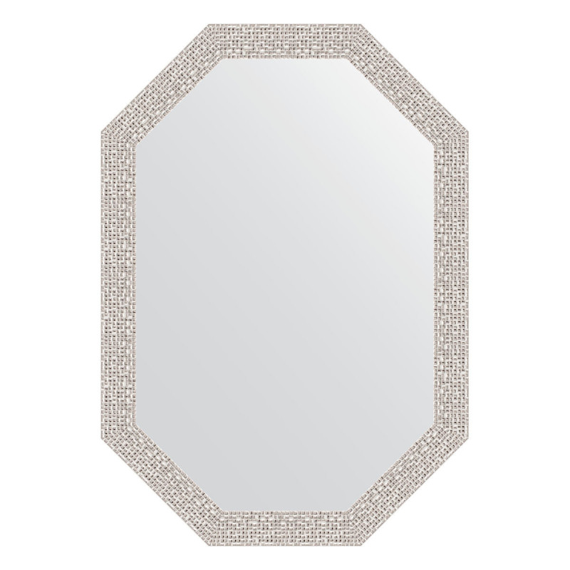 Зеркало в багетной раме - мозаика хром 48х68см Evoform Octagon BY 7005