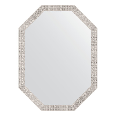 Зеркало в багетной раме - мозаика хром 58х78см Evoform Octagon BY 7007