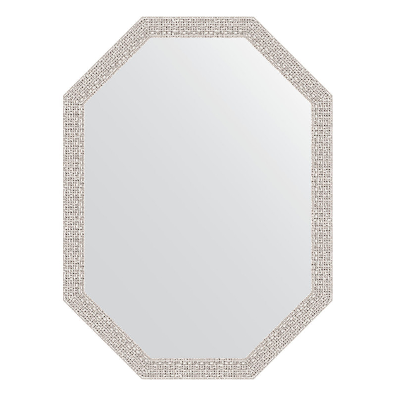 Зеркало в багетной раме - мозаика хром 58х78см Evoform Octagon BY 7007