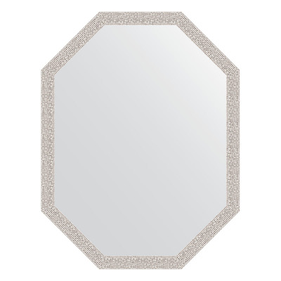 Зеркало в багетной раме - мозаика хром 68х88см Evoform Octagon BY 7008