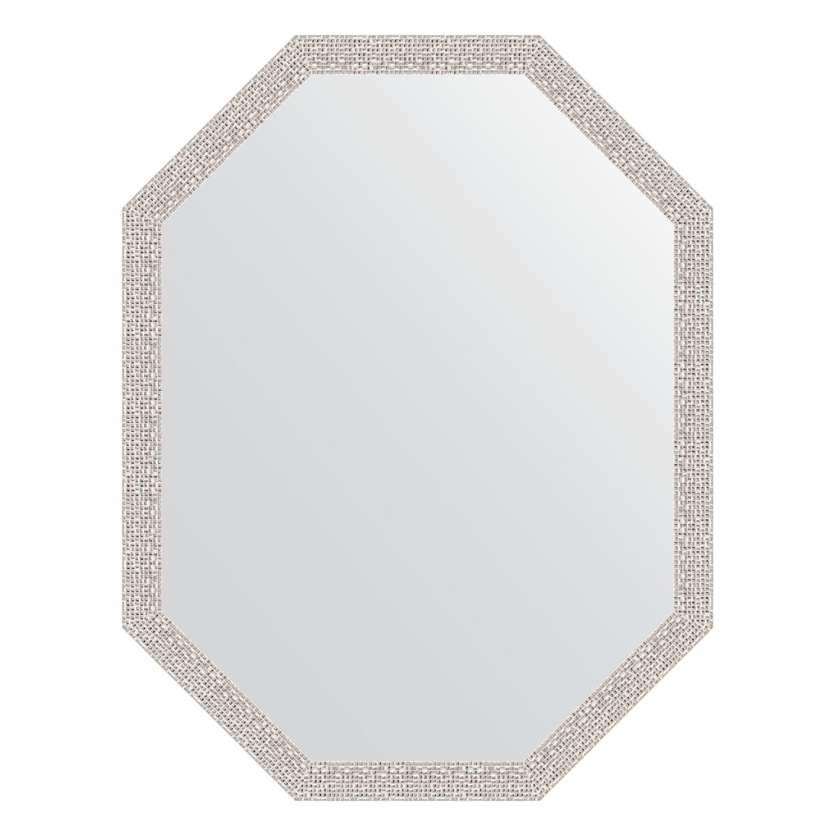 Зеркало в багетной раме - мозаика хром 68х88см Evoform Octagon BY 7008