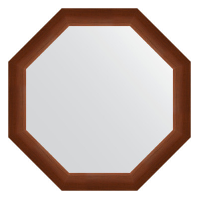 Зеркало в багетной раме - орех 67х67см Evoform Octagon BY 3992