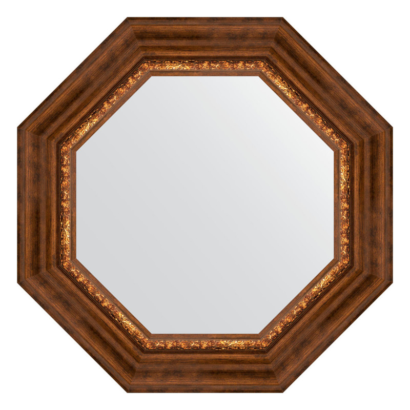 Зеркало в багетной раме - римская бронза 57х57см Evoform Octagon BY 3790