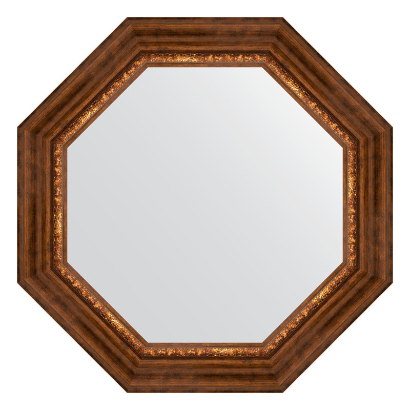 Зеркало в багетной раме - римская бронза 67х67см Evoform Octagon BY 3791