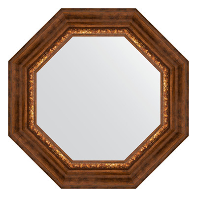 Зеркало в багетной раме - римская бронза 61х61см Evoform Octagon BY 7344