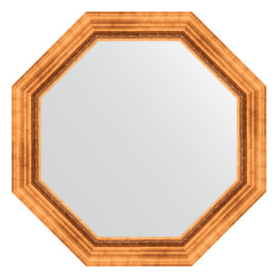 Зеркало в багетной раме - римское золото 77х77см Evoform Octagon BY 3786