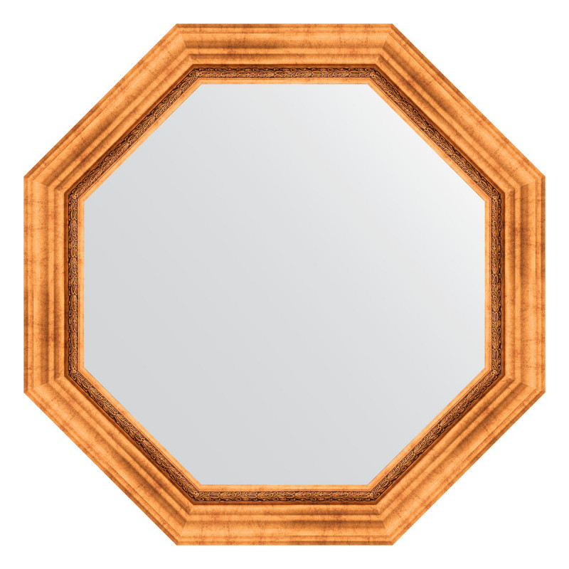 Зеркало в багетной раме - римское золото 77х77см Evoform Octagon BY 3786