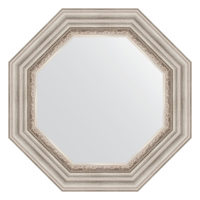 Зеркало в багетной раме - римское серебро 71х71см Evoform Octagon BY 7343