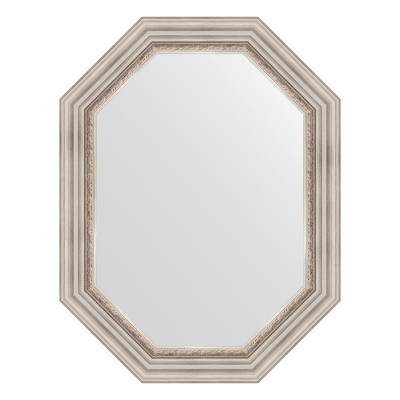 Зеркало в багетной раме - римское серебро 66х86см Evoform Octagon BY 7167