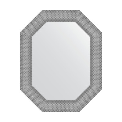 Зеркало в багетной раме - серебряная кольчуга 61х76см Evoform Octagon BY 7290