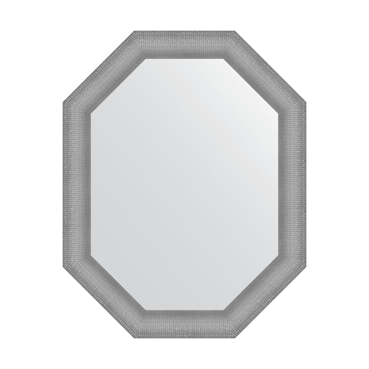 Зеркало в багетной раме - серебряная кольчуга 76х96см Evoform Octagon BY 7292