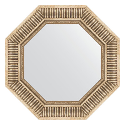 Зеркало в багетной раме - серебряный акведук 62х62см Evoform Octagon BY 7360