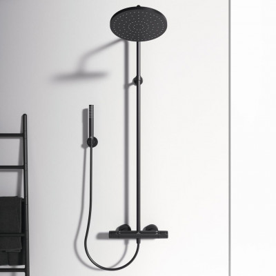 Душевая система Ideal Standard CERATHERM T25 с термостатическим смесителем, Silk Black, BC748XG