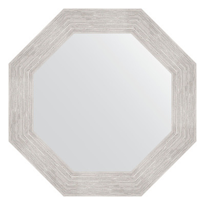 Зеркало в багетной раме - серебряный дождь 73х73см Evoform Octagon BY 3738