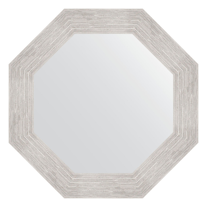 Зеркало в багетной раме - серебряный дождь 73х73см Evoform Octagon BY 3738
