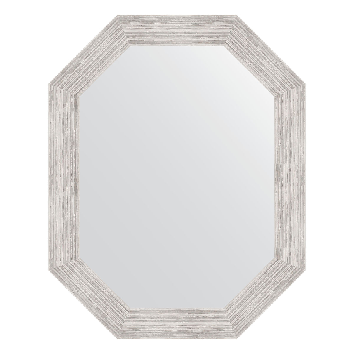 Зеркало в багетной раме - серебряный дождь 57х72см Evoform Octagon BY 7086