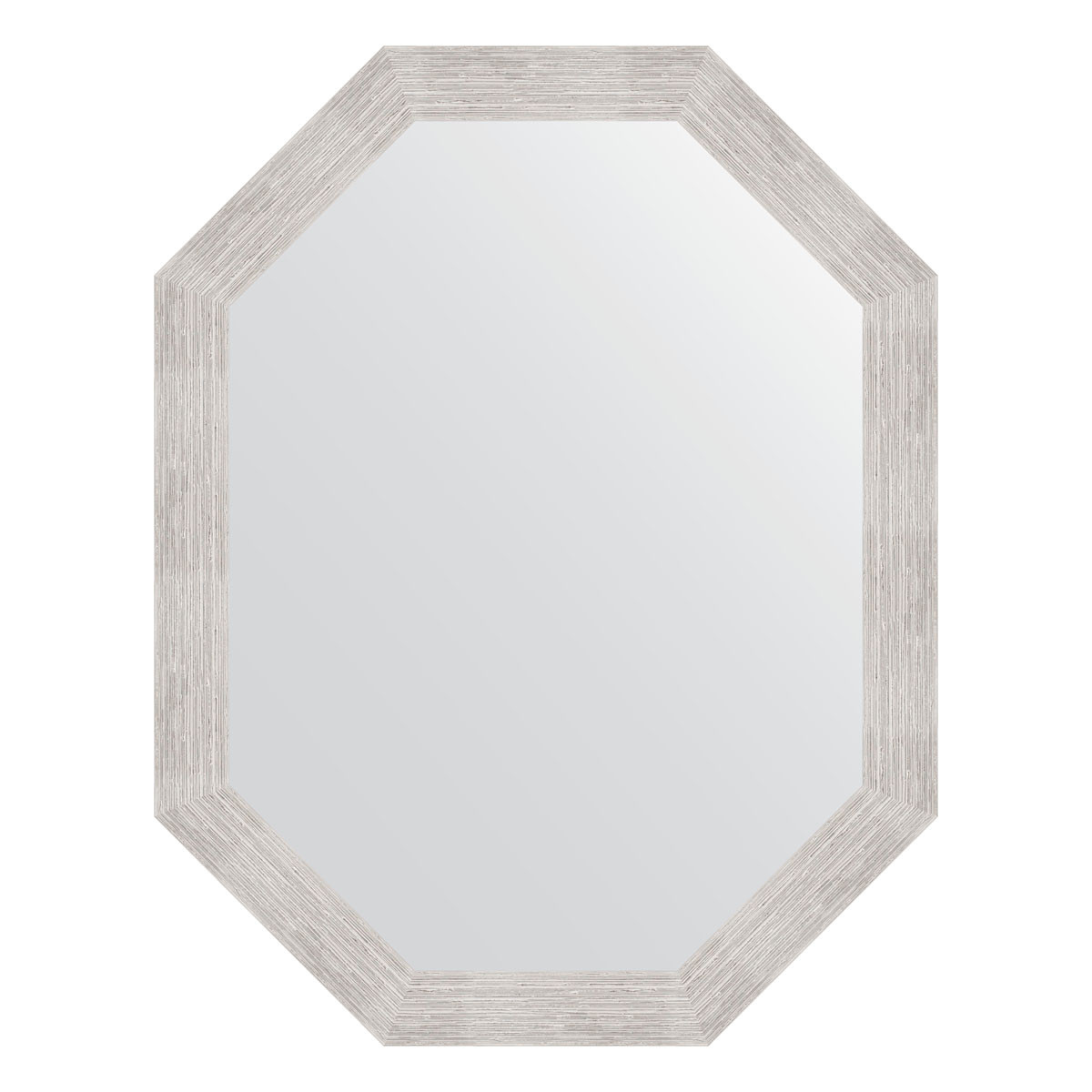 Зеркало в багетной раме - серебряный дождь 72х92см Evoform Octagon BY 7088