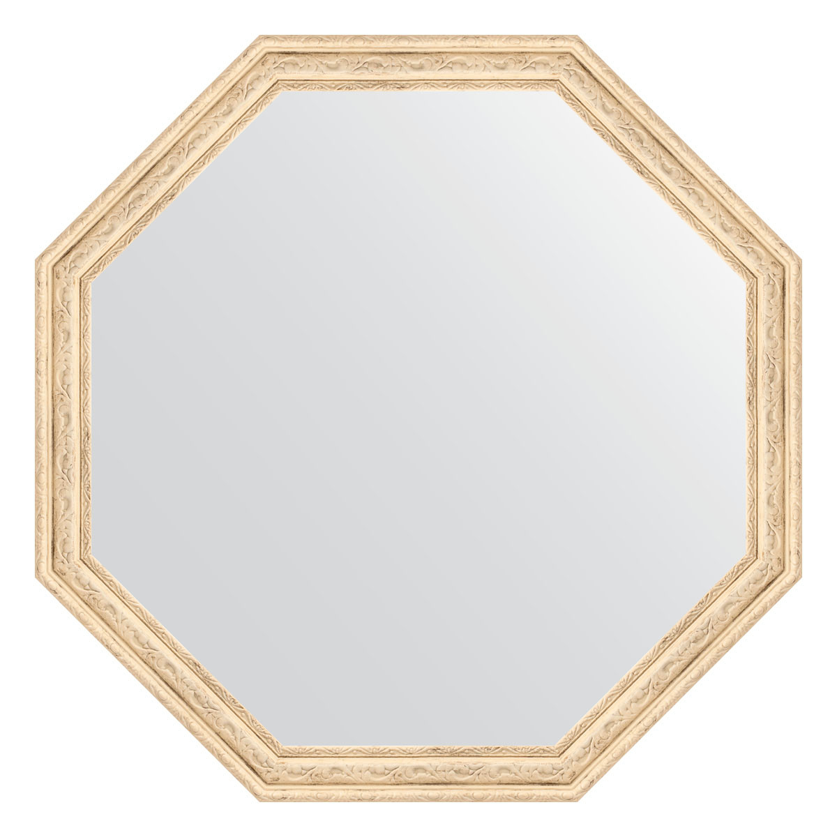 Зеркало в багетной раме - слоновая кость 70х70см Evoform Octagon BY 3687