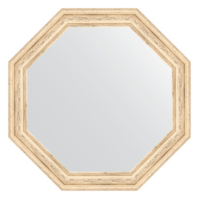 Зеркало в багетной раме - слоновая кость 54х54см Evoform Octagon BY 3963