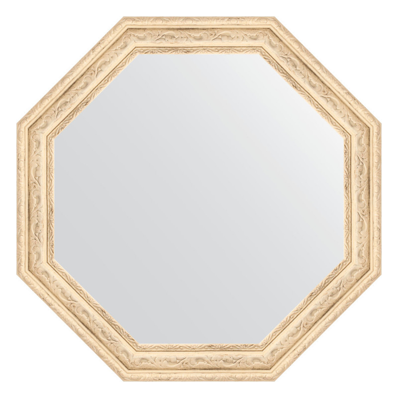 Зеркало в багетной раме - слоновая кость 54х54см Evoform Octagon BY 3963