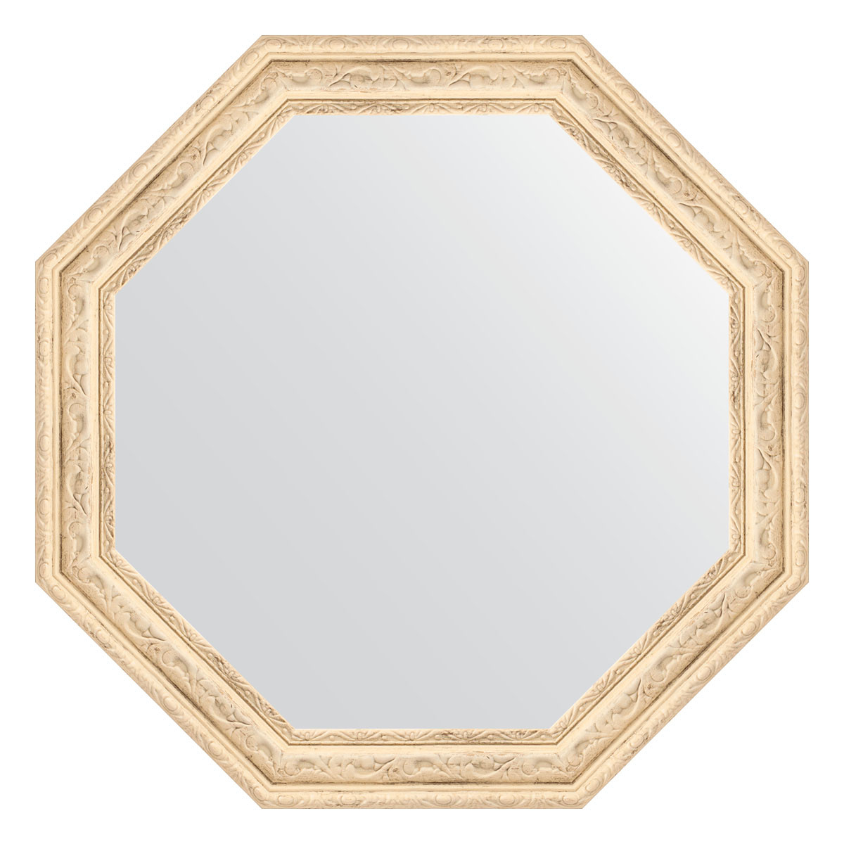 Зеркало в багетной раме - слоновая кость 54х54см Evoform Octagon BY 3963