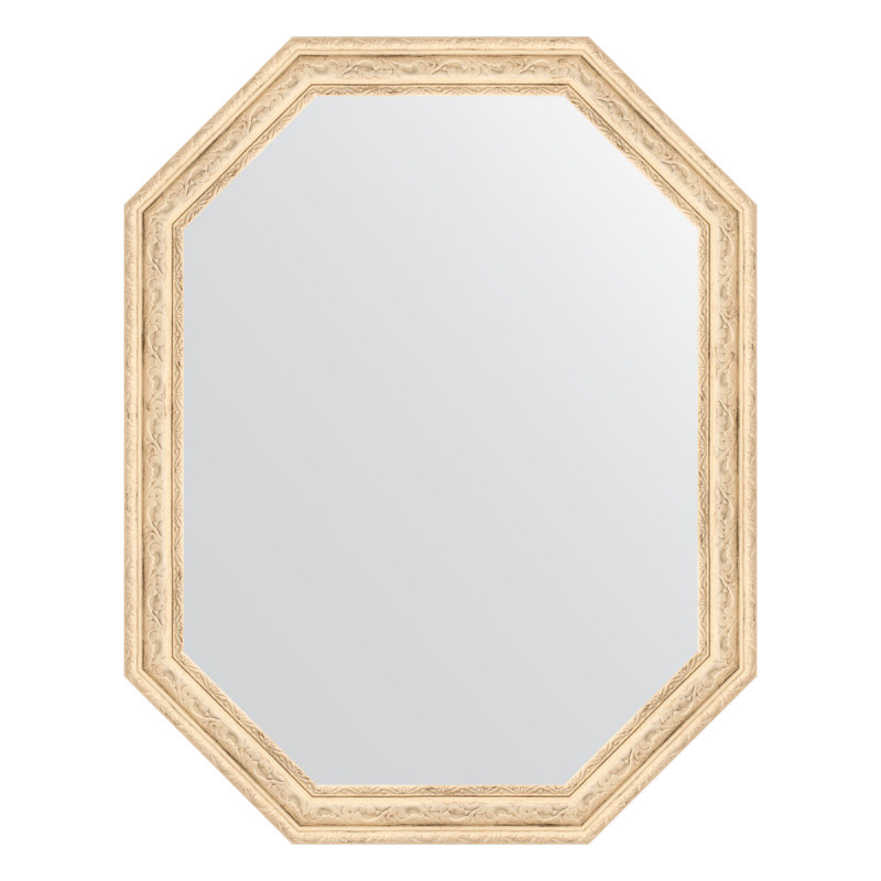 Зеркало в багетной раме - слоновая кость 54х69см Evoform Octagon BY 7018
