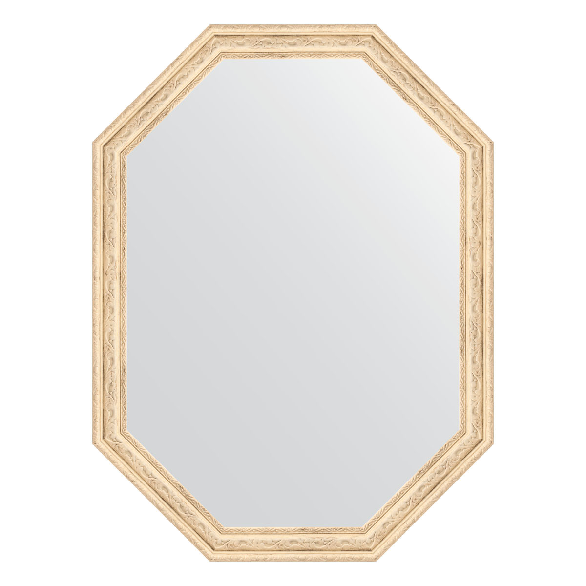 Зеркало в багетной раме - слоновая кость 59х79см Evoform Octagon BY 7019