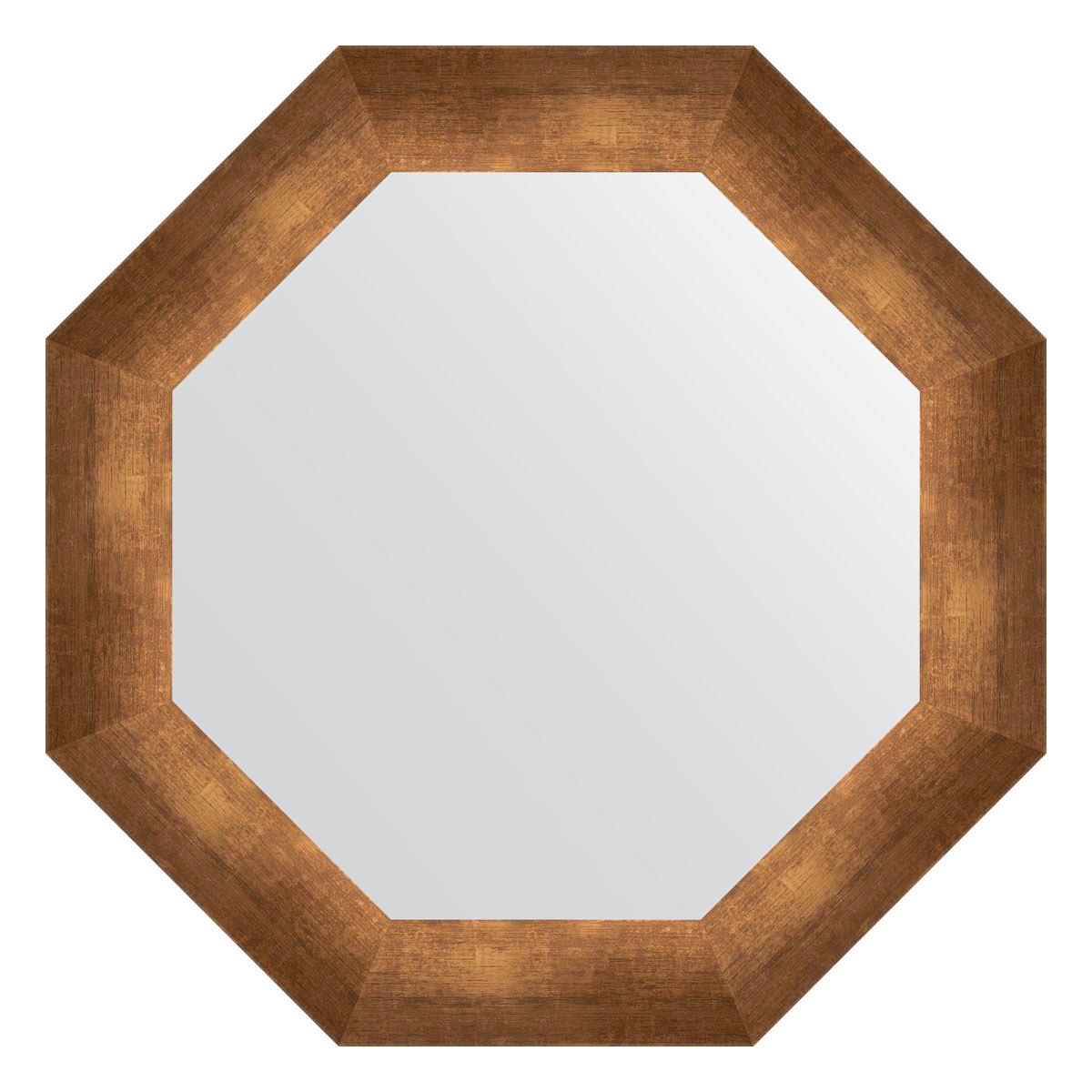 Зеркало в багетной раме - состаренная бронза 57х57см Evoform Octagon BY 3993