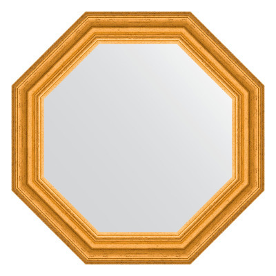 Зеркало в багетной раме - состаренное золото 57х57см Evoform Octagon BY 3995