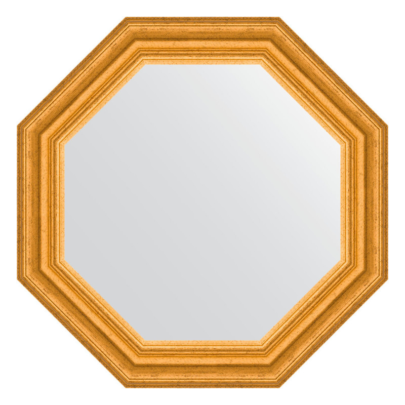 Зеркало в багетной раме - состаренное золото 57х57см Evoform Octagon BY 3995