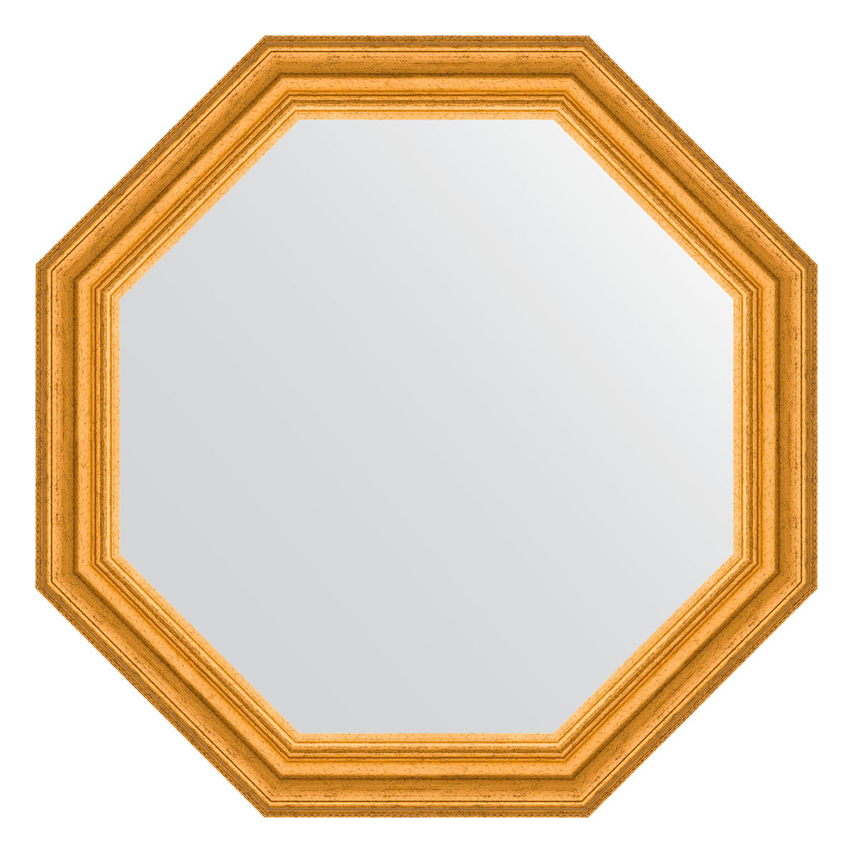 Зеркало в багетной раме - состаренное золото 67х67см Evoform Octagon BY 3996