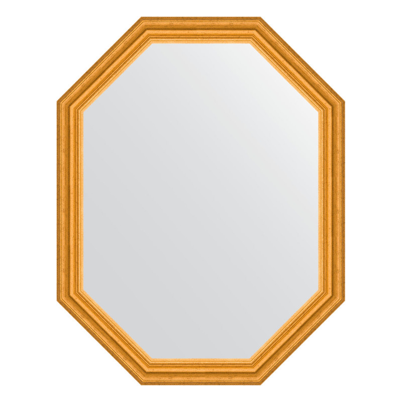 Зеркало в багетной раме - состаренное золото 72х92см Evoform Octagon BY 7084