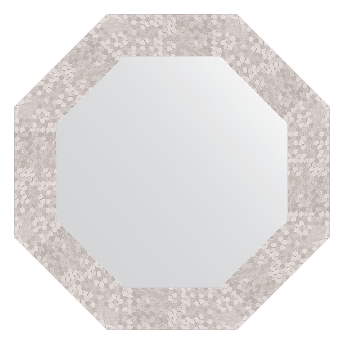 Зеркало в багетной раме - соты алюминий 53х53см Evoform Octagon BY 3745