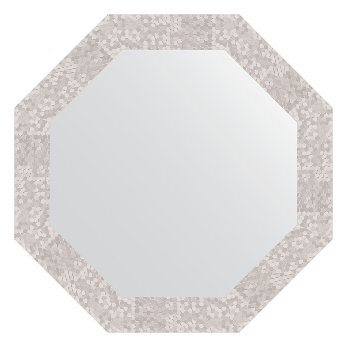 Зеркало в багетной раме - соты алюминий 63х63см Evoform Octagon BY 3746